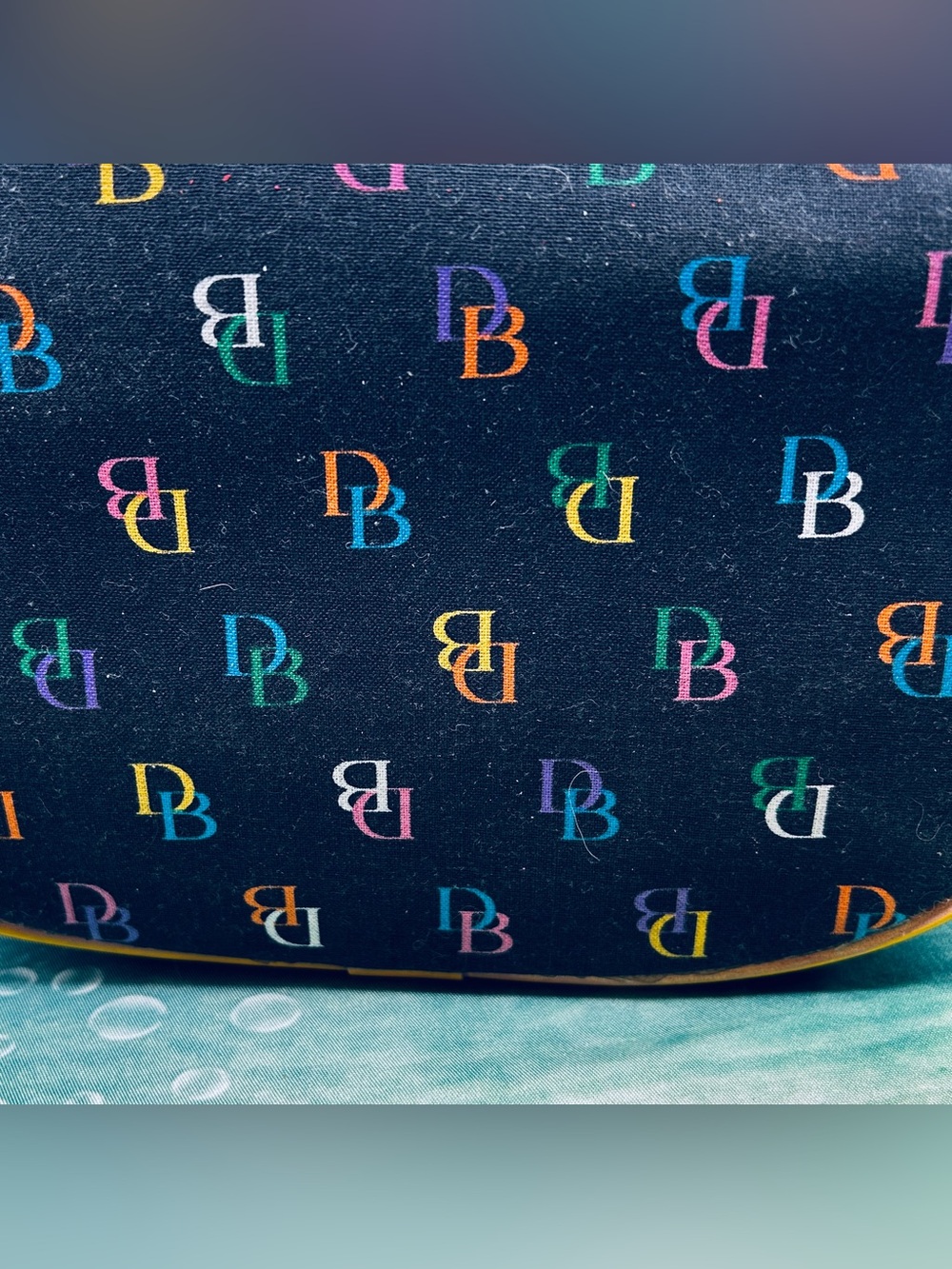 Vintage Y2K Dooney & Bourke Multicolor Monogram Hobo Shoulder Bag Pink ๐ Charm - Picture 9 of 12